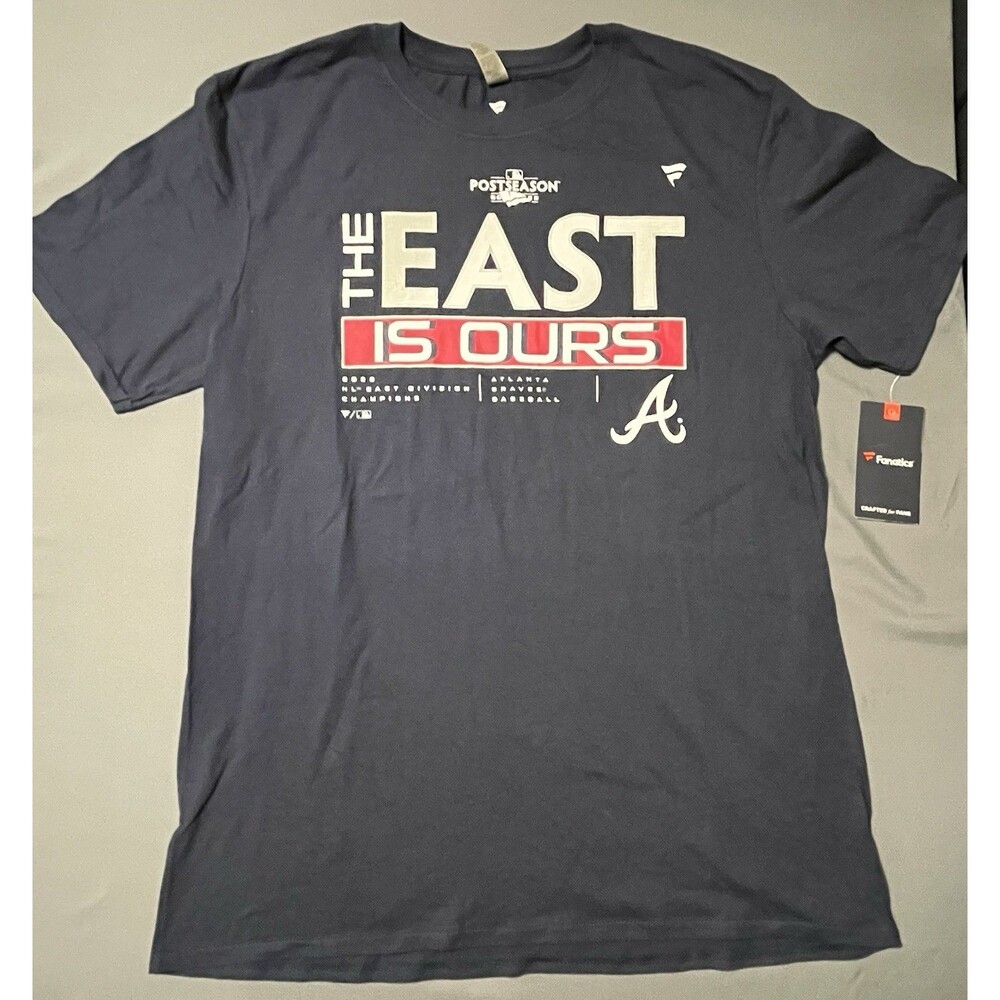 Atlanta Braves “The East Is Ours” Postseason T-Shirt Men’s L Blue Fanatics MLB
